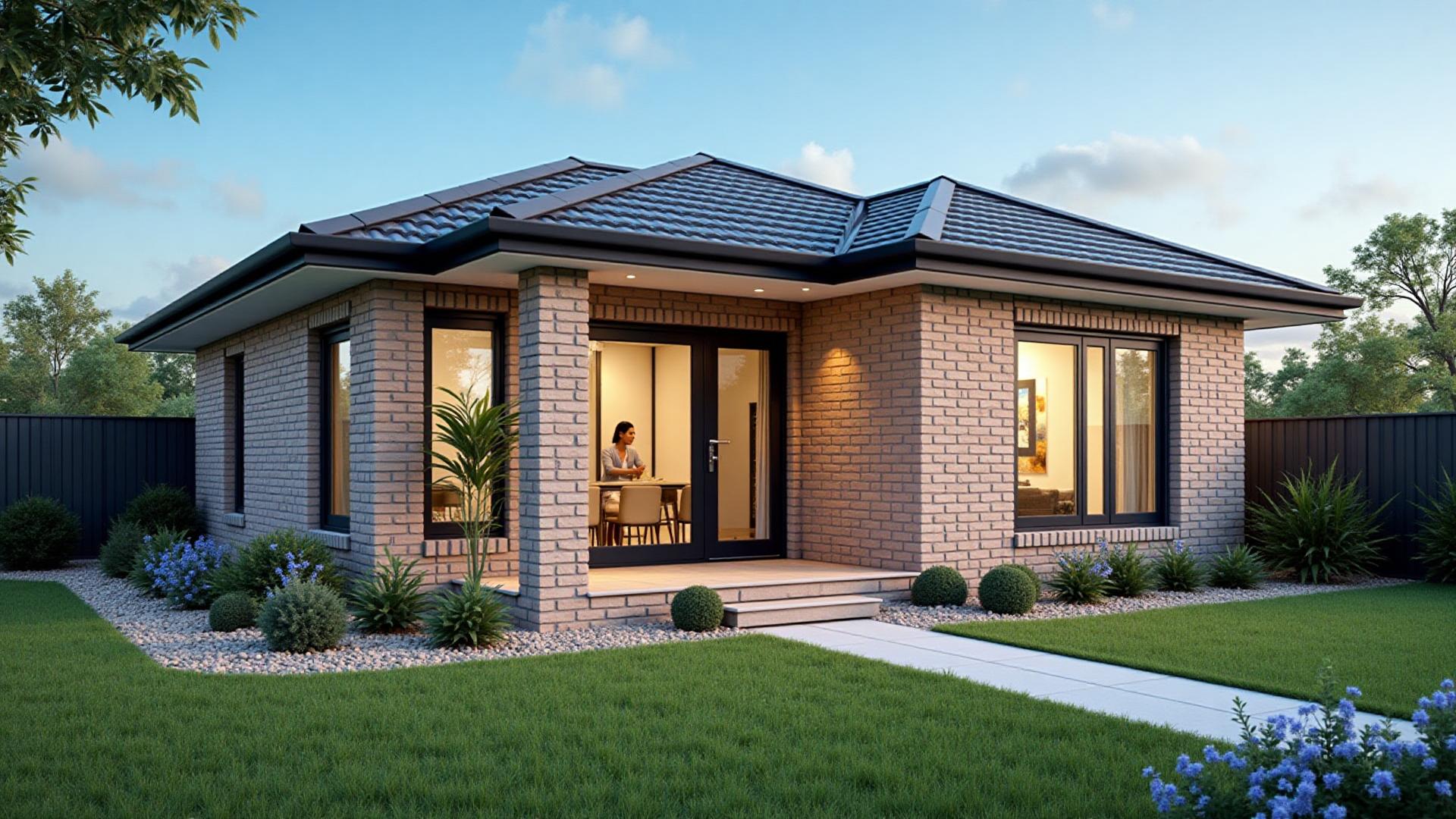 Modern South Coast NSW granny flat exterior at dusk